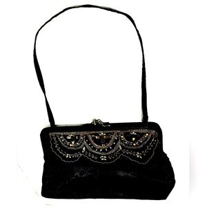 Vintage Beaded Kiss Lock Closure Purse Evening Bag Grannycore